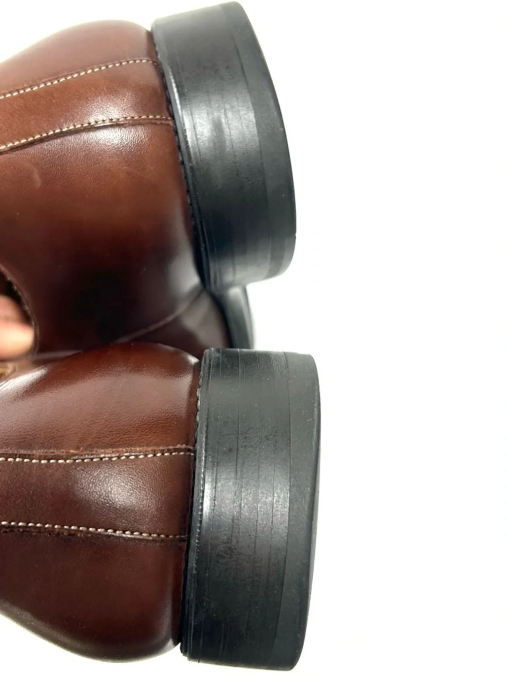 Santoni Brown Oxford Men’s 9.5 Pointed Square Toe Lace Up‎ Made in Italy Leather